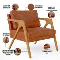 Kit 04 Poltronas Pietra Estrutura L02 Couríssimo Camel - 11