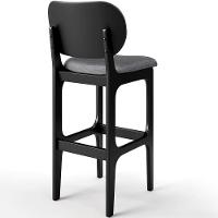 Kit 5 Banquetas Alta Betta Preto Linho Cinza Escuro - 9