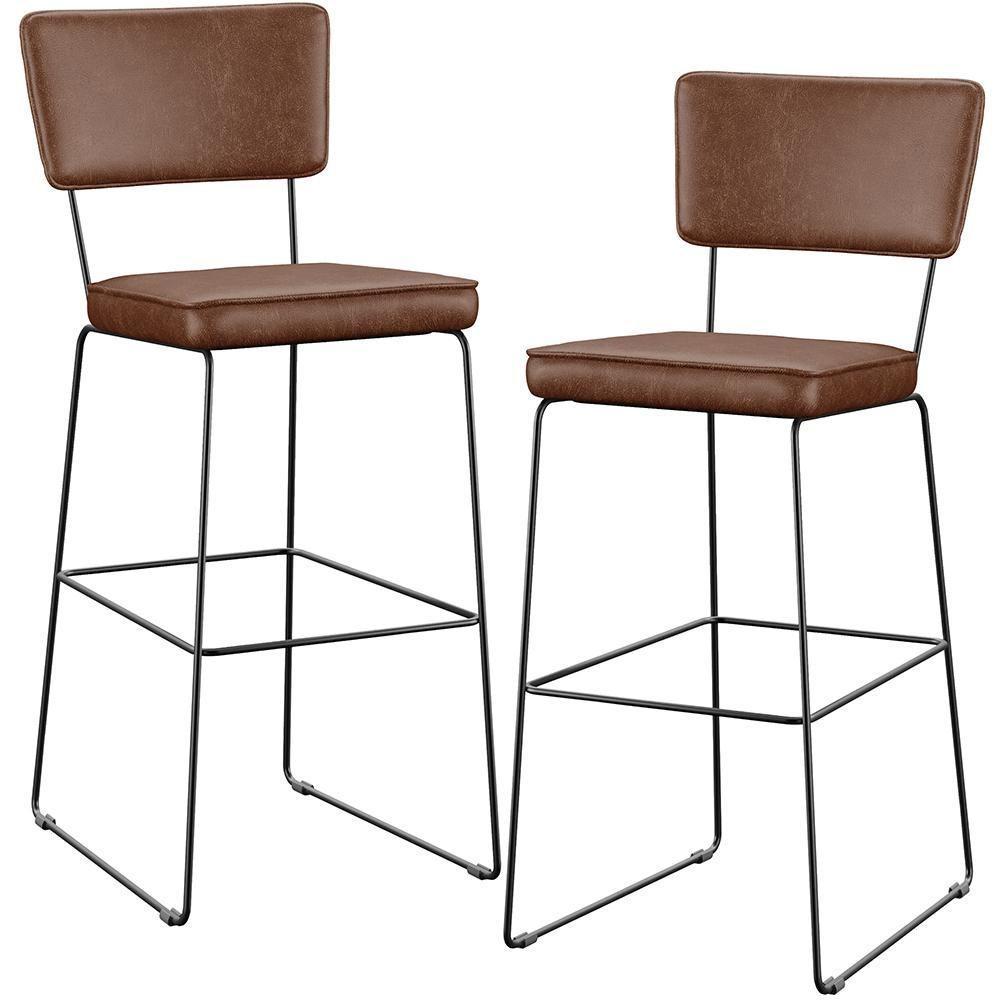 Kit 02 Banqueta Alta Cozinha Allana L02 Marrom - 1
