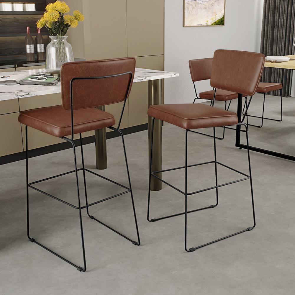 Kit 02 Banqueta Alta Cozinha Allana L02 Marrom - 9