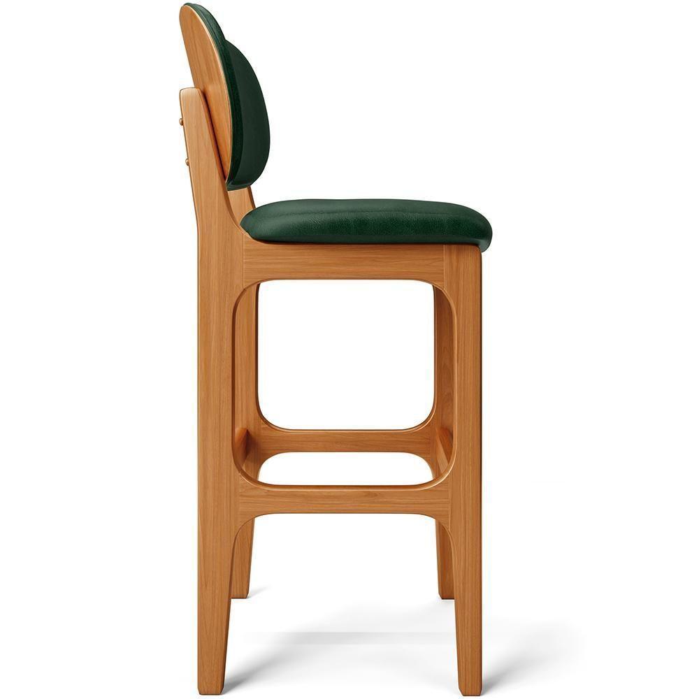 Kit 5 Banquetas Alta Betta Imbuia Facto Verde Musgo - 3