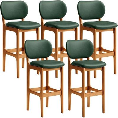 Kit 5 Banquetas Alta Betta Imbuia Facto Verde Musgo