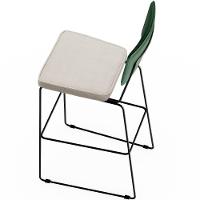 Kit 04 Banquetas Altas Facto Verde Musgo Linho Cru - 3