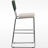 Kit 04 Banquetas Altas Facto Verde Musgo Linho Cru