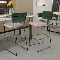 Kit 04 Banquetas Altas Facto Verde Musgo Linho Cru - 9