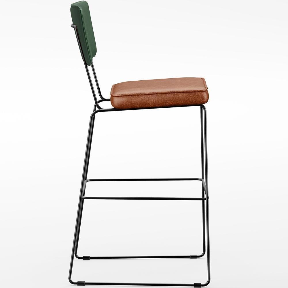 Kit 03 Banquetas Altas Facto Verde Musgo Camel - 4