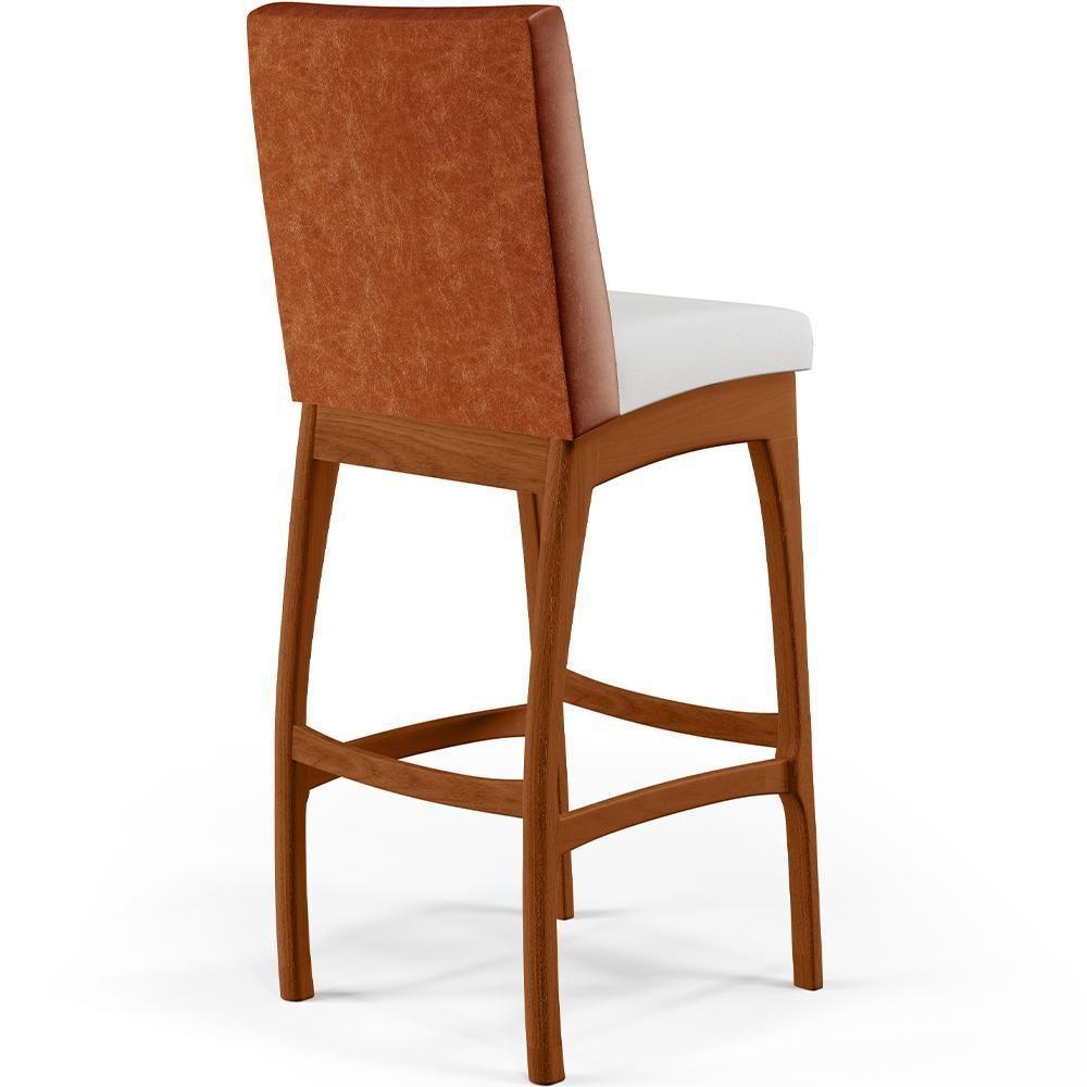 Banqueta Alta Para Cozinha B04 Camel Branco - 2