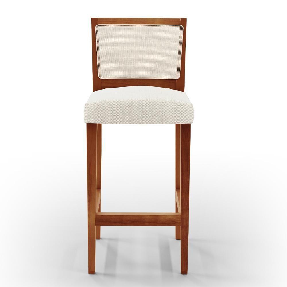 Kit 05 Banquetas Alta Branco Linho Champagne - 7