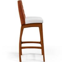 Kit 06 Banquetas Altas Mila Camel Corano Branco