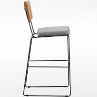 Kit 03 Banquetas Altas Whisky Linho Cinza