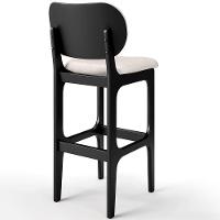 Kit 2 Banquetas Alta Betta Preto Linho Cru - 2