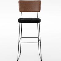 Kit 05 Banqueta Alta Cozinha Allana L02 Marrom Linho Chumbo - 5