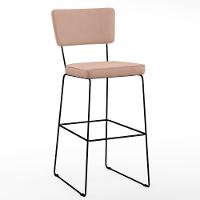 Kit 3 Banquetas Alta Base Em Aço Fixa Linho Rosê - 8