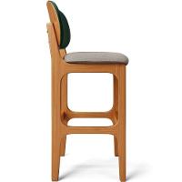 Kit 4 Banquetas Alta Betta Imbuia Facto Verde Linho Bege - 3