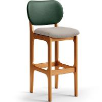 Kit 4 Banquetas Alta Betta Imbuia Facto Verde Linho Bege - 7