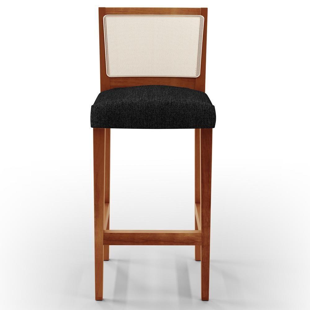 Kit 03 Banquetas Alta Branco Linho Chumbo - 7