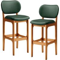 Kit 2 Banquetas Alta Betta Imbuia Facto Verde Musgo - 1