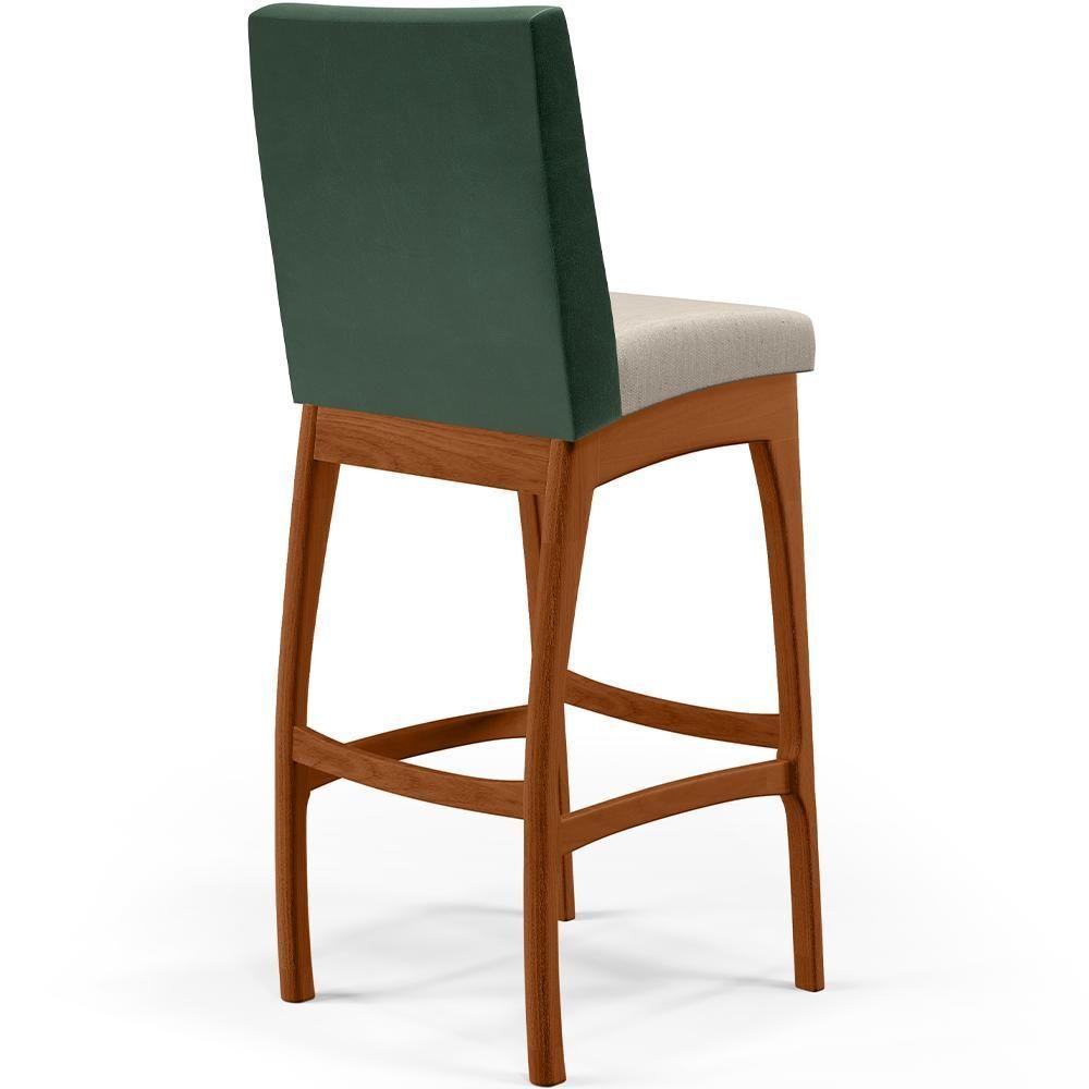 Kit 06 Banquetas Altas Mila Facto Verde Musgo Linho Cru - 2