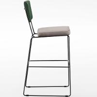 Kit 05 Banquetas Altas Facto Verde Musgo Linho Bege