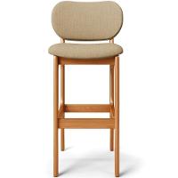 Kit 2 Banquetas Alta Betta Imbuia Linho Bege Escuro