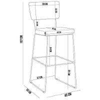 Kit 03 Banquetas Altas Cozinha Allana L02 Camel Linho Bege - 6