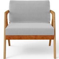 Kit 03 Poltronas Pietra L02 Couríssimo Camel Linho Cinza