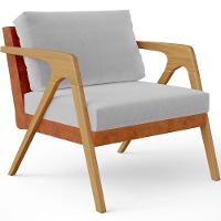 Kit 03 Poltronas Pietra L02 Couríssimo Camel Linho Cinza - 7