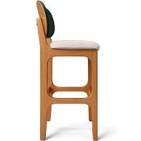 Kit 5 Banquetas Alta Betta Imbuia Facto Verde Linho Cru - 3