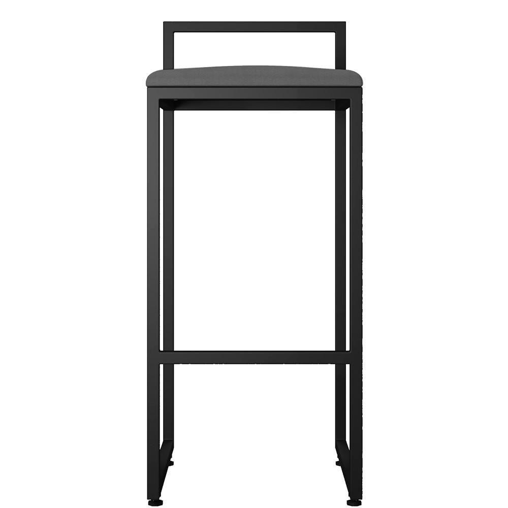 Kit 04 Banquetas Altas Hanna Preto Suede Cinza - 7