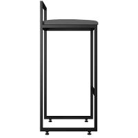 Kit 04 Banquetas Altas Hanna Preto Suede Cinza - 6