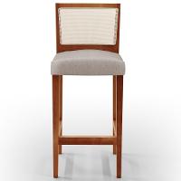 Kit 04 Banquetas Alta Branco Linho Bege - 7