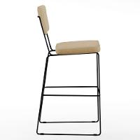 Kit 05 Banquetas Alta Base Linho Bege Escuro - 7