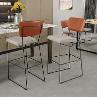 Kit 03 Banquetas Altas Cozinha Allana L02 Camel Linho Cru - 17