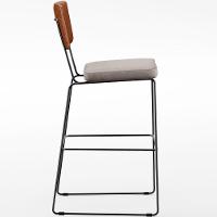 Kit 05 Banquetas Altas Camel Linho Bege