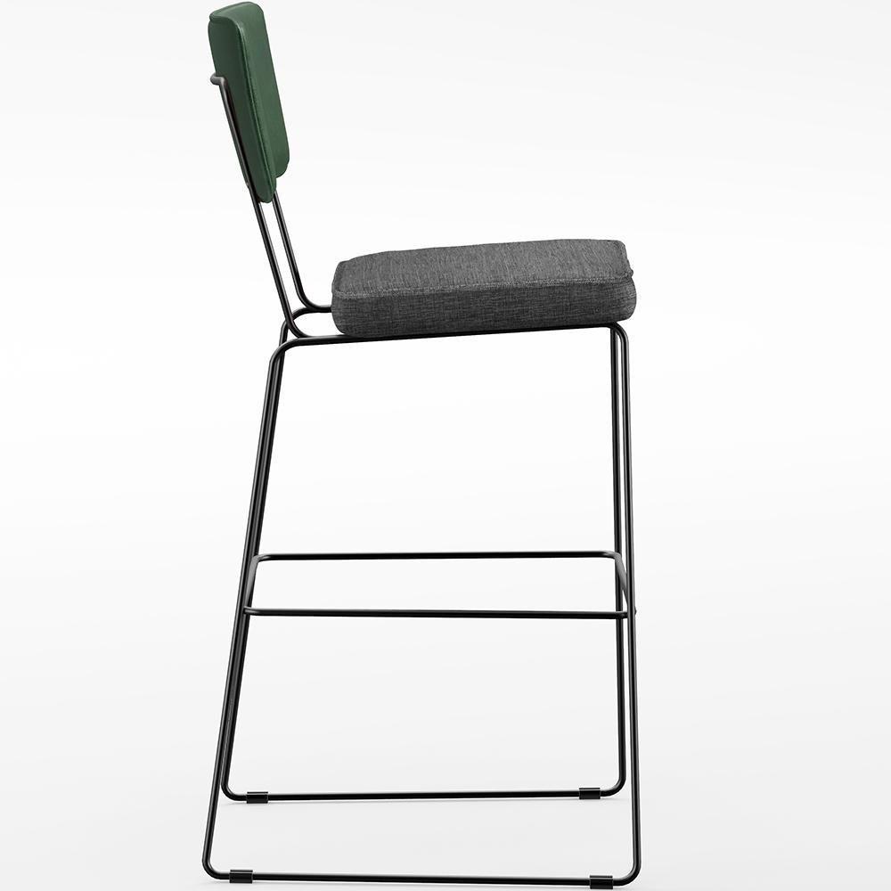 Kit 06 Banqueta Alta Allana L02 Verde Musgo Cinza Escuro - 4