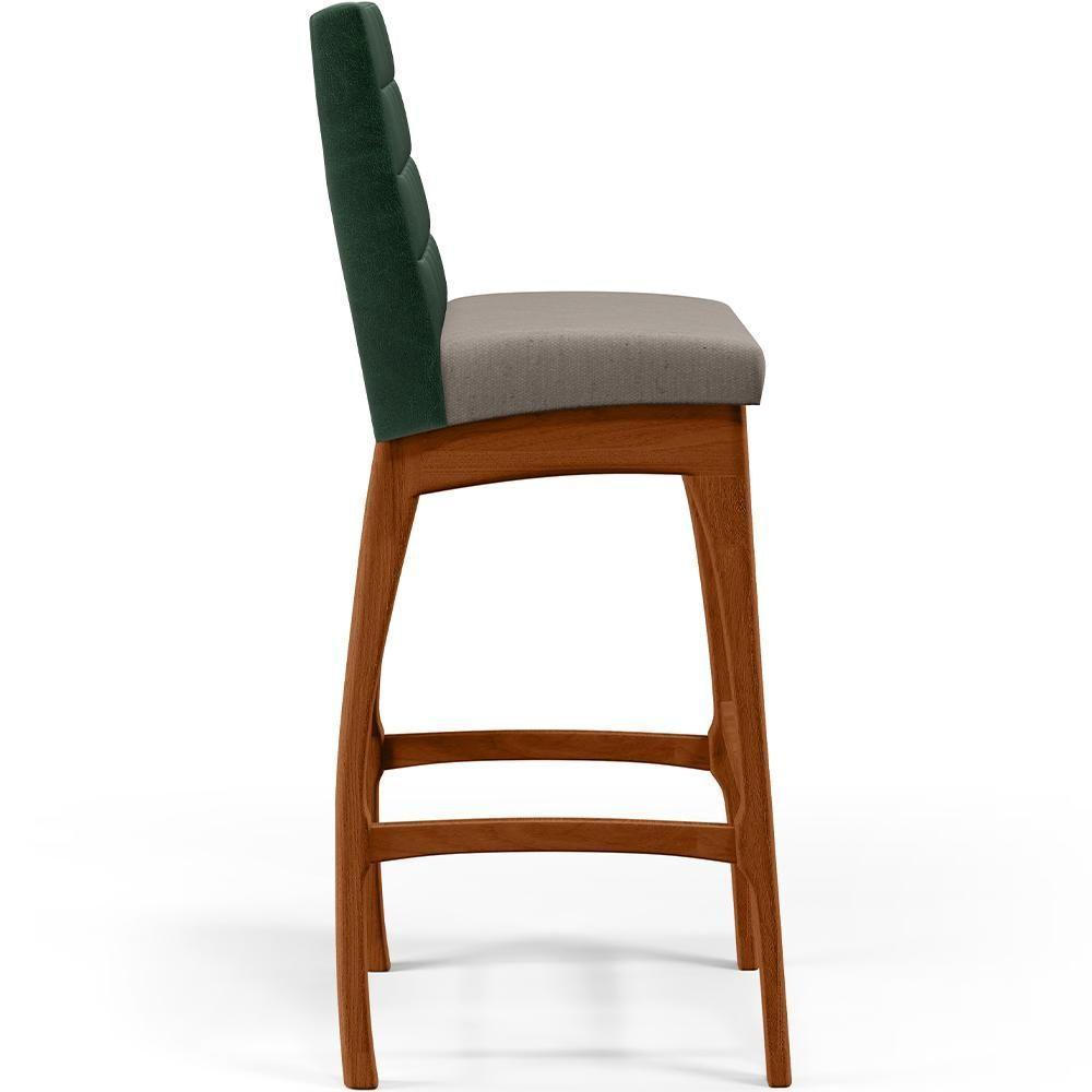 Kit 05 Banquetas Altas Cozinha B04 Verde Musgo Bege - 4