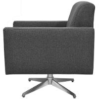 Kit 02 Poltronas Base Giratória Linho Chumbo - 3