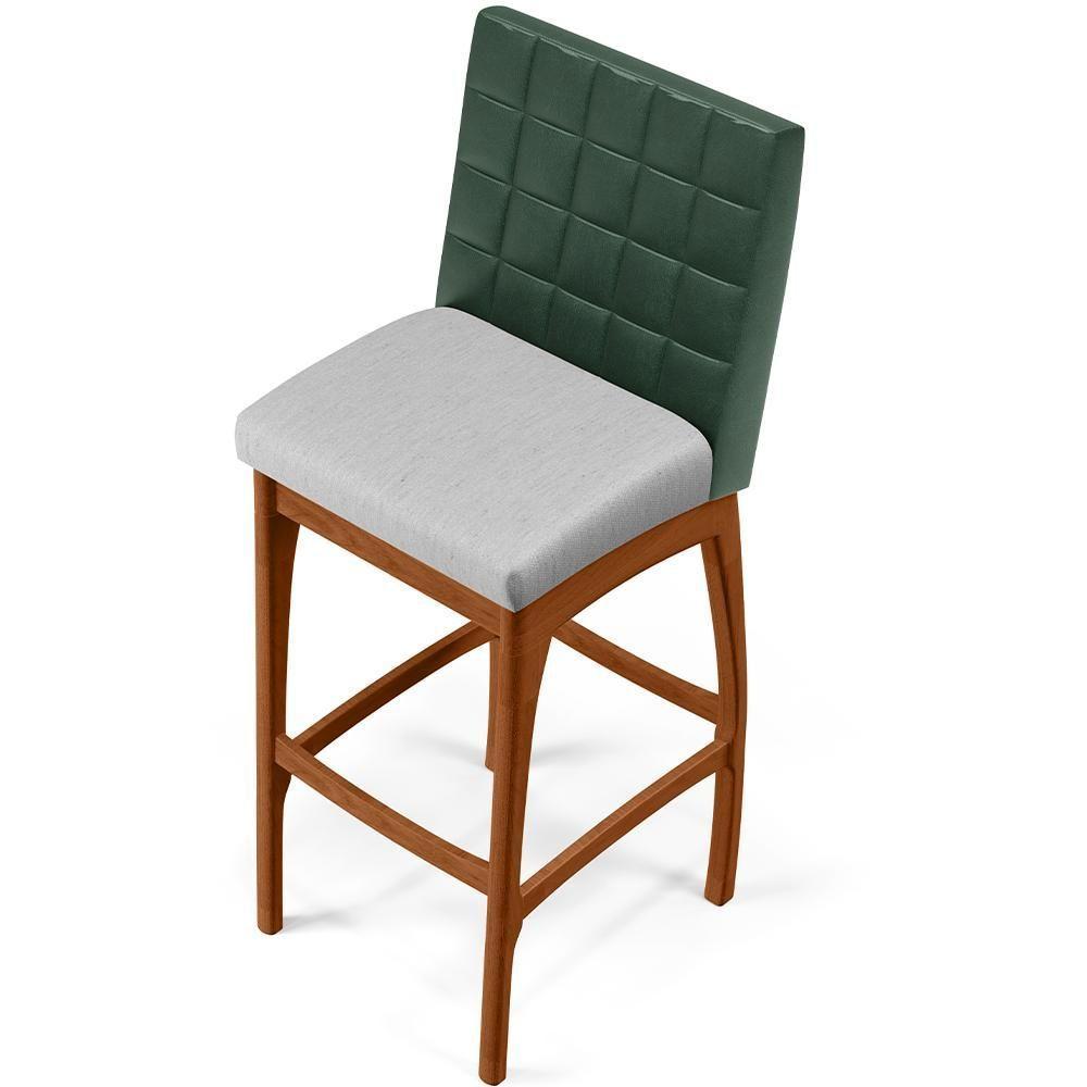 Kit 05 Banquetas Altas Cozinha B04 Verde Musgo Cinza - 3