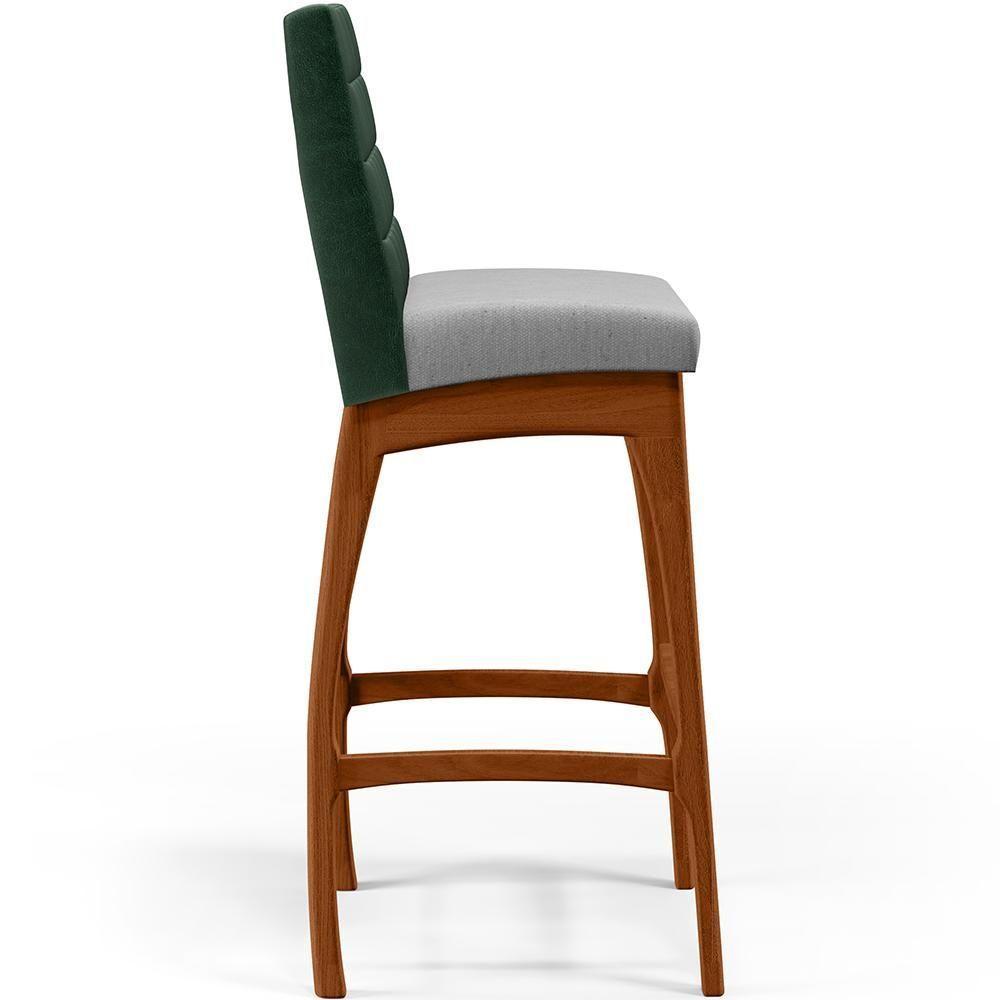 Kit 05 Banquetas Altas Cozinha B04 Verde Musgo Cinza - 4