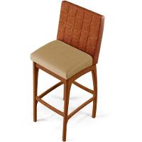 Kit 05 Banquetas Altas Mila Camel Linho Bege Escuro - 3