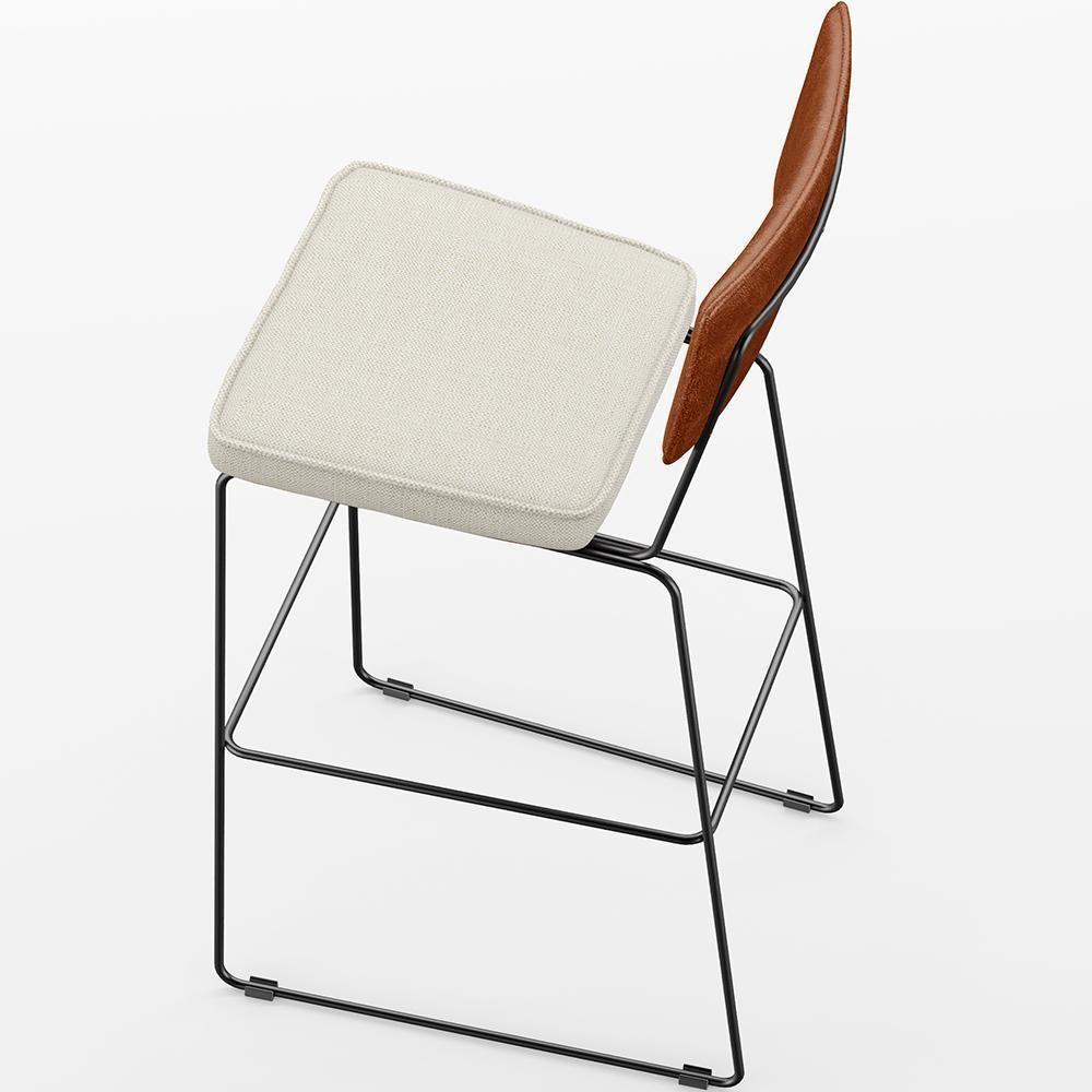 Kit 03 Banquetas Altas Camel Linho Champagne - 3