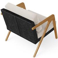 Poltrona Para Sala De Estar Pietra Preto Linho Cru - 2