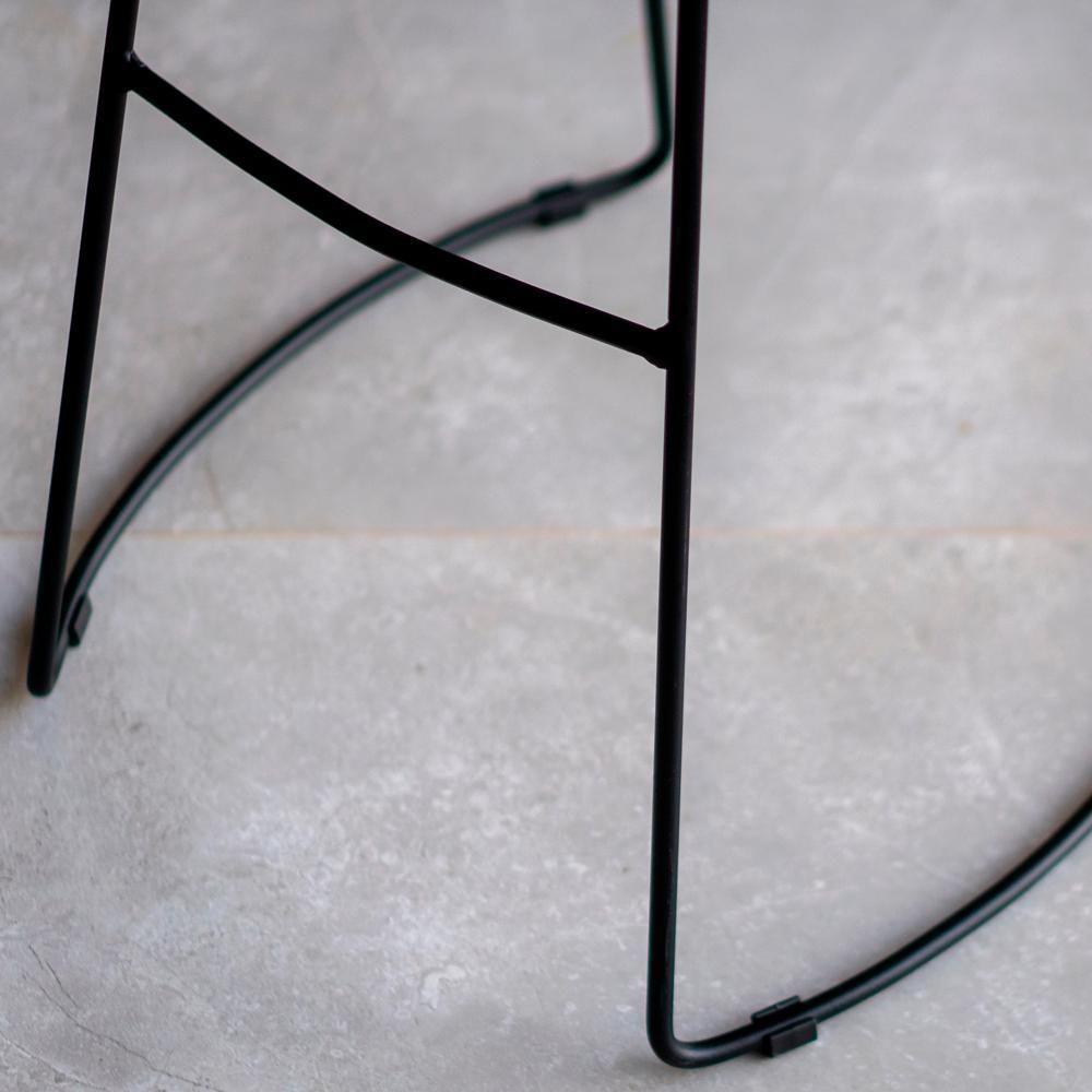 Kit 04 Banqueta Alta Com Encosto Aurum Peroba Preto Cozinha Sala Jantar Dhom Peroba Preto - 4