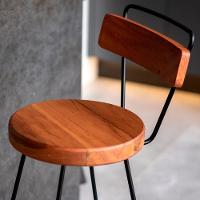 Kit 04 Banqueta Alta Com Encosto Aurum Peroba Preto Cozinha Sala Jantar Dhom Peroba Preto - 5