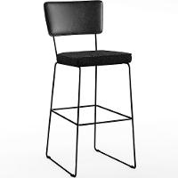 Kit 06 Banquetas Altas Allana L02 Preto Linho Chumbo - 15