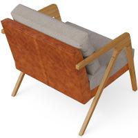 Kit 02 Poltronas L02 Couríssimo Camel Linho Bege - 2