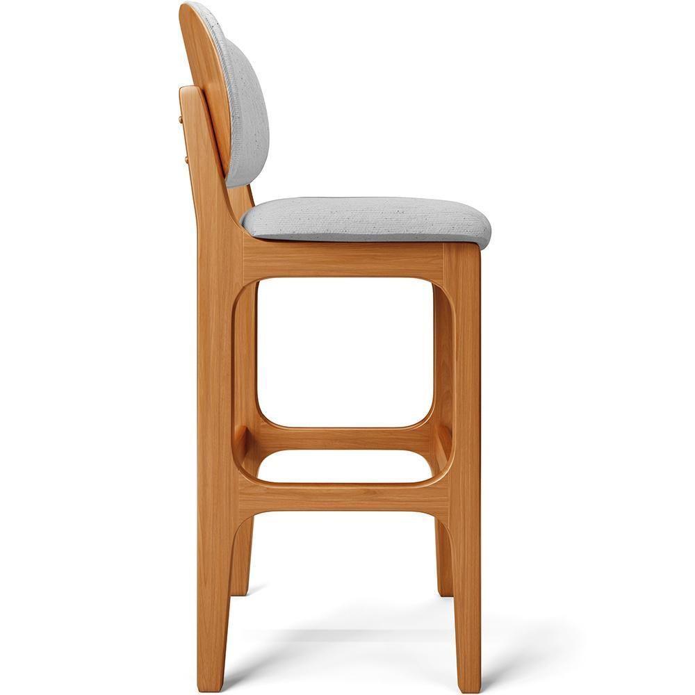 Kit 6 Banquetas Alta Cozinha Betta L02 Imbuia Cinza - 3