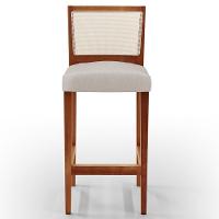 Kit 03 Banquetas Alta Branco Linho Cru - 7