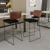 Kit 06 Banqueta Alta Cozinha Allana L02 Marrom Linho Chumbo - 9