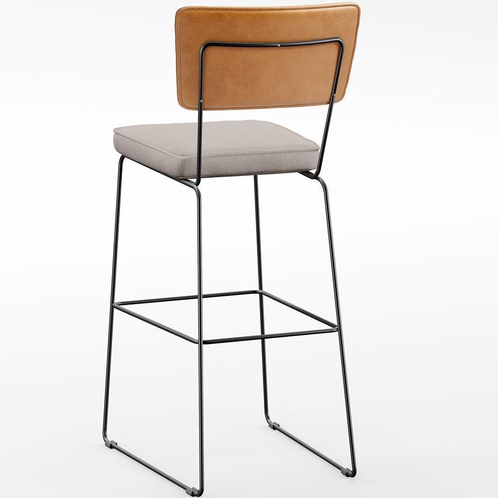 Kit 05 Banquetas Altas Cozinha Allana L02 Whisky Linho Bege - 2